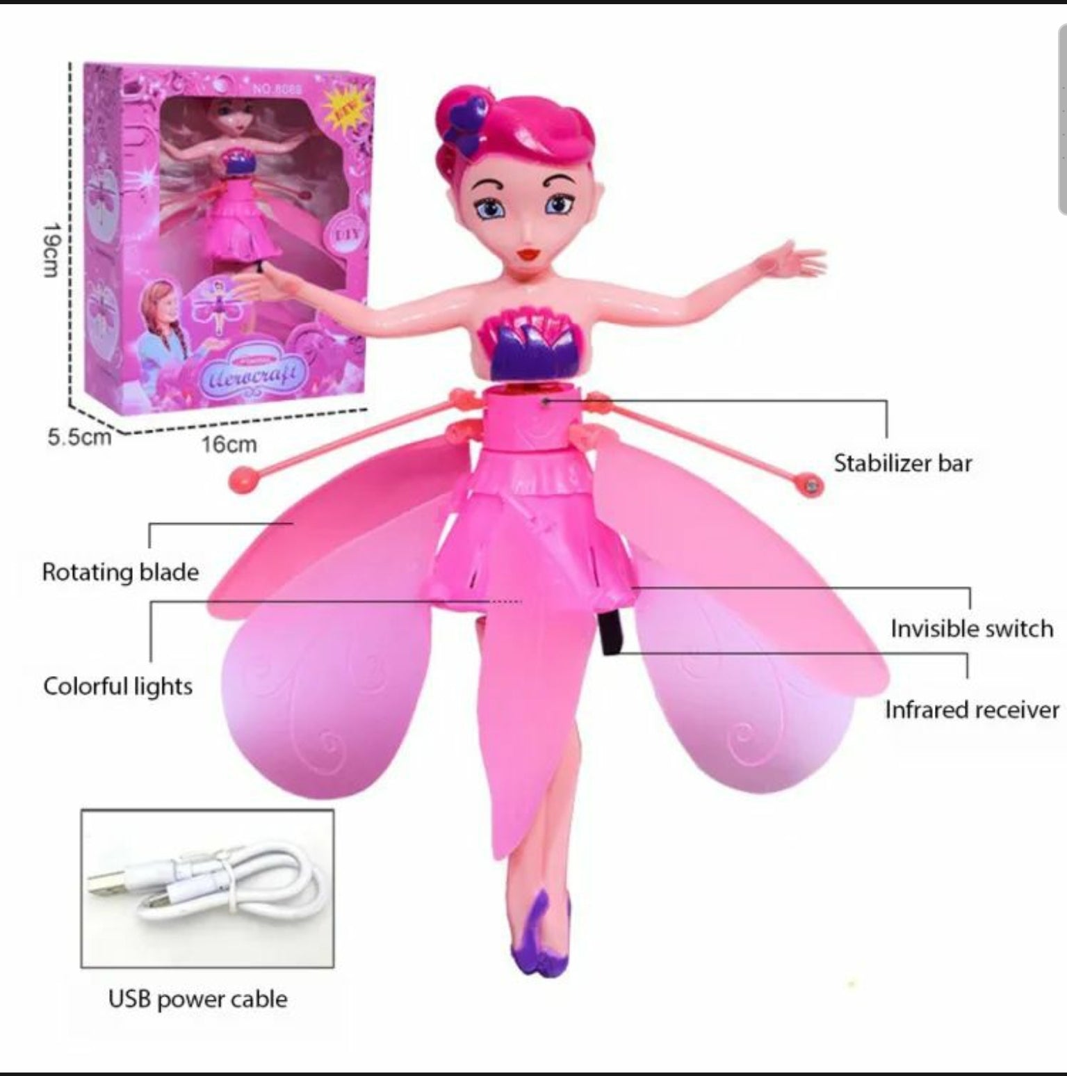 Rechargeable Magic Flying Fairy Doll