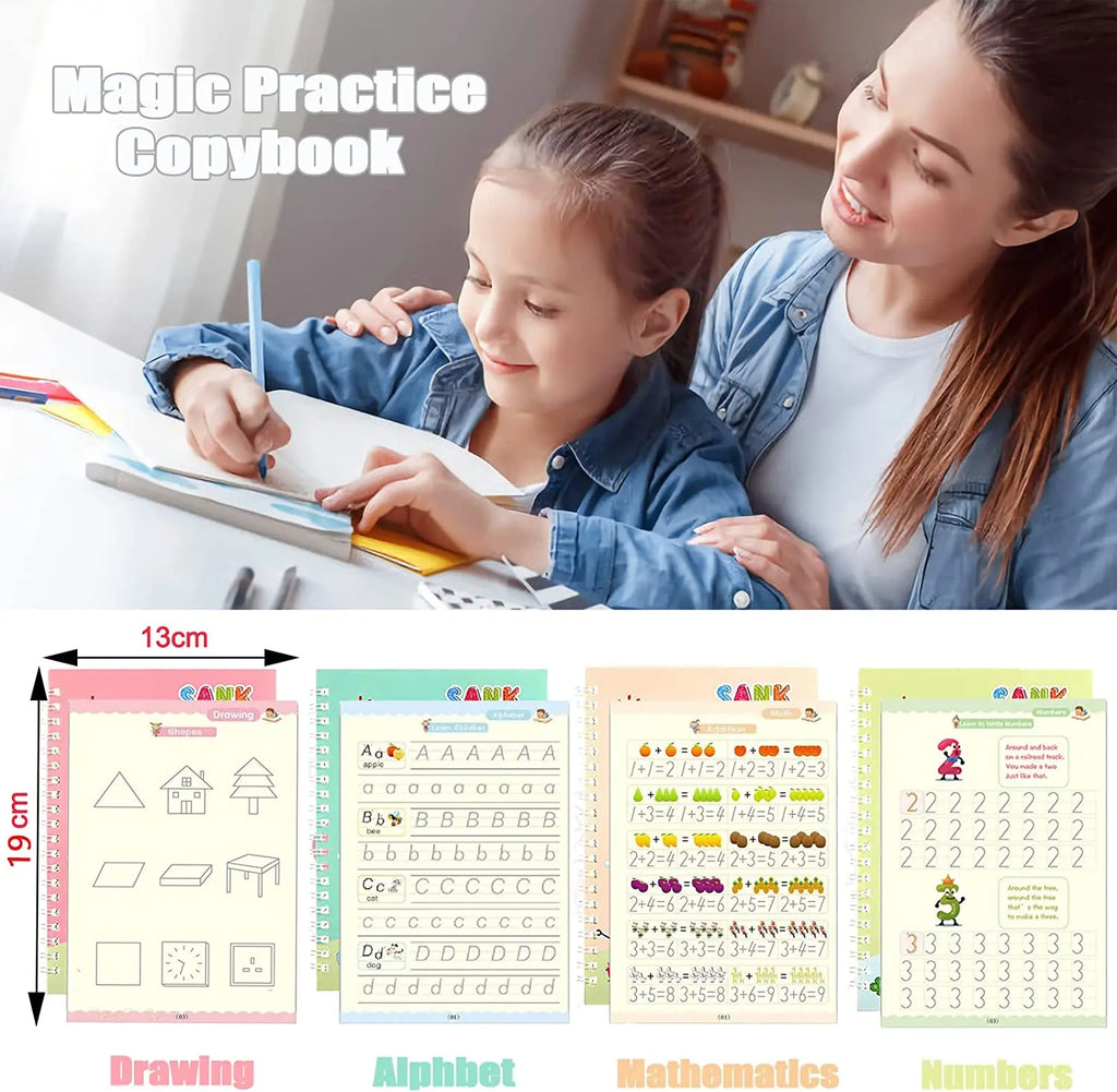 Magic Practice Copybook Set Of 4 Reusable Books