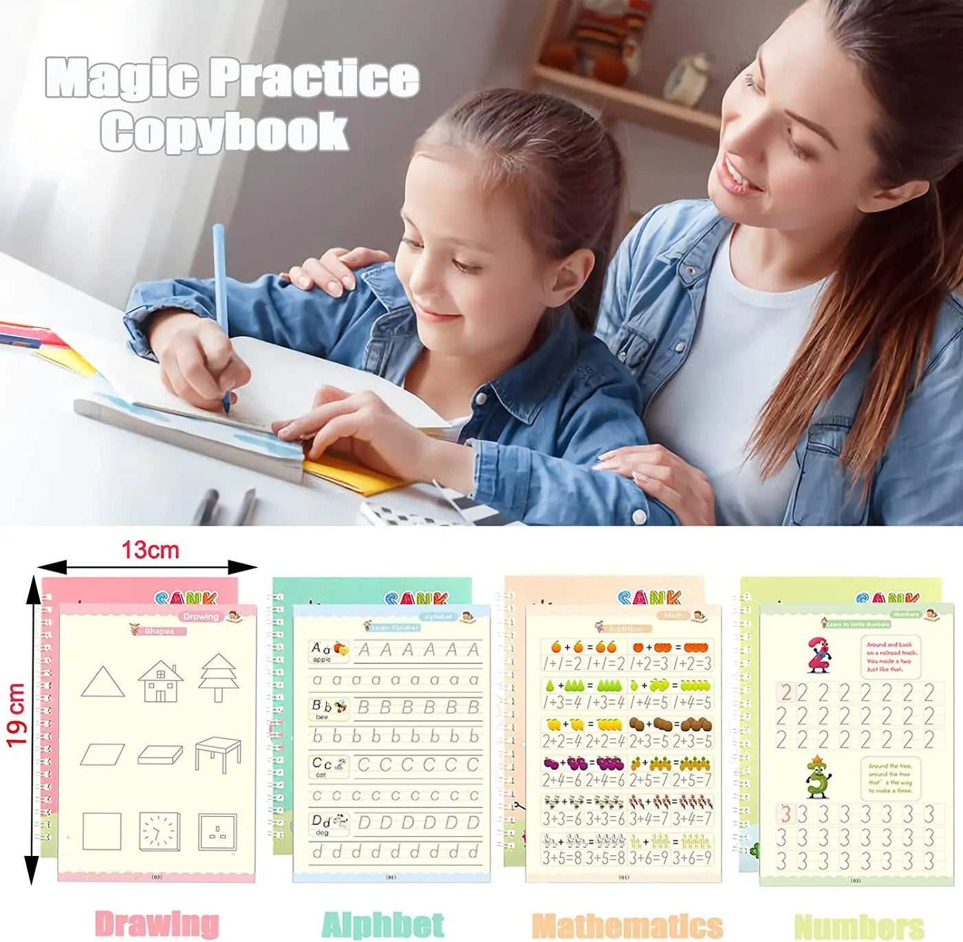 Magic Practice Copybook Set Of 4 Reusable Books