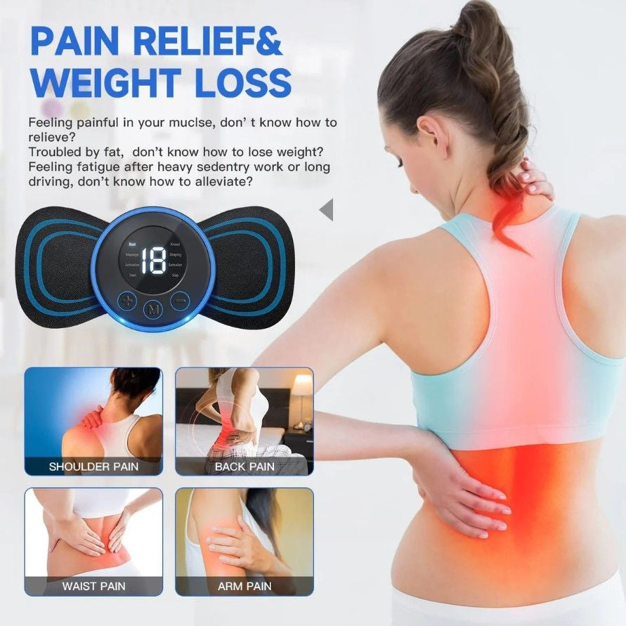 EMS Mini Portable Electric Neck Back & Body Pain Relief Massager Machine
