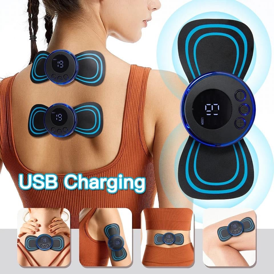 EMS Mini Portable Electric Neck Back & Body Pain Relief Massager Machine