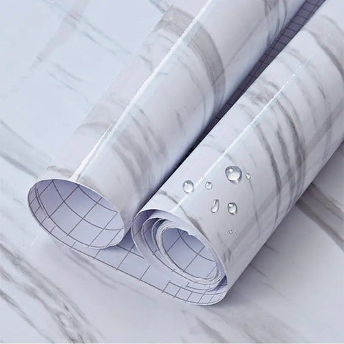 Self-Adhesive PVC White Marble Sticker Sheets