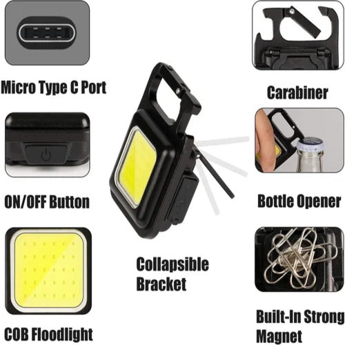 COB Rechargeable Keychain Flashlight