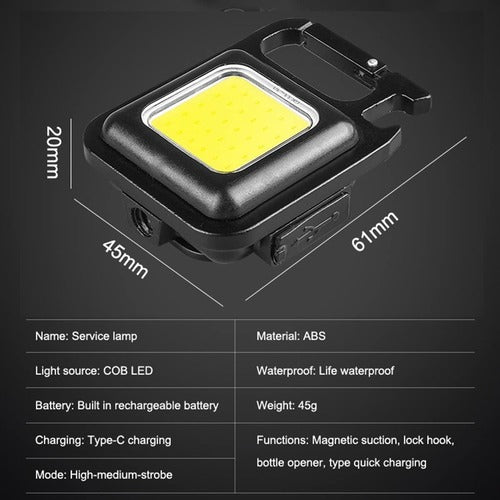 COB Rechargeable Keychain Flashlight