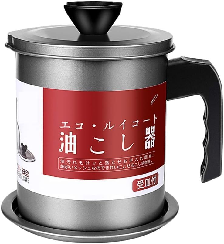 Stainless Steel Kitchen Oil Filter Pot With Tray